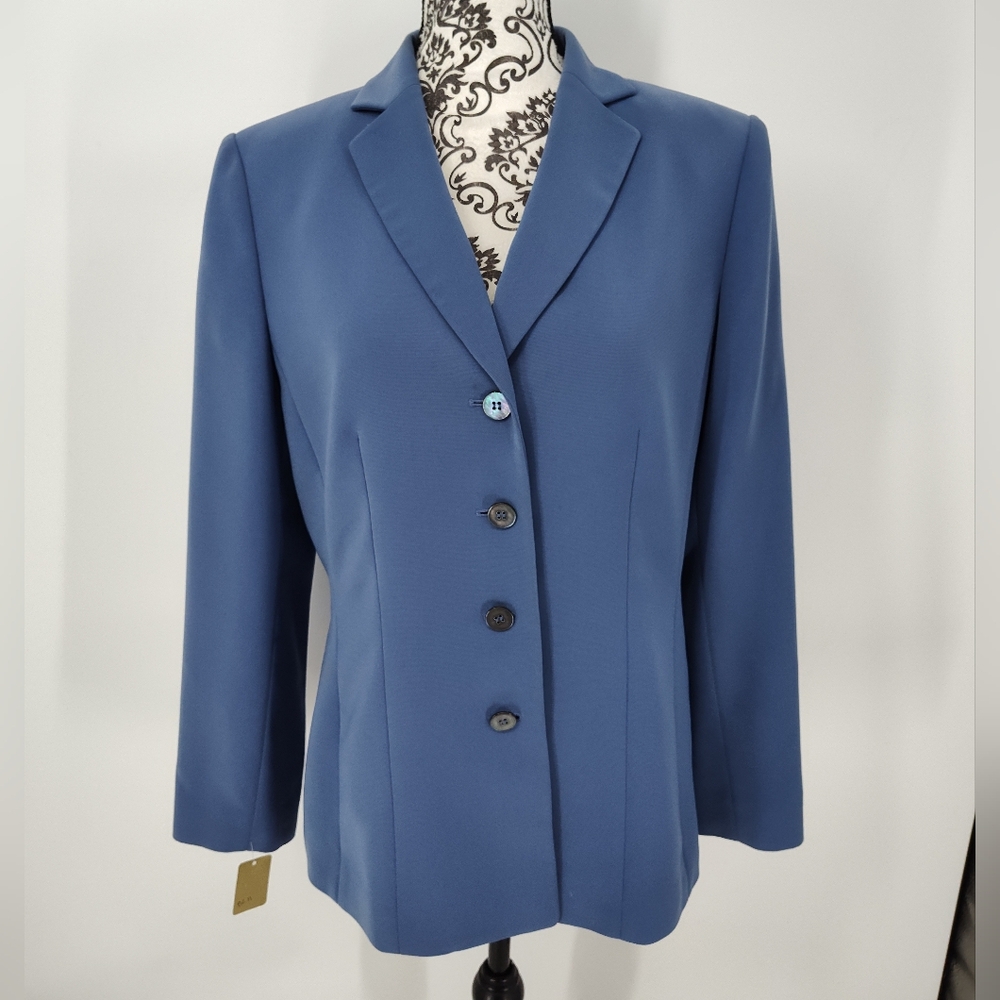 Vintage Le Suit Cornflower Blue Women's Blazer Jacket Size 10